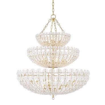 Multi-tier chandelier photographed on a clean white studio background.