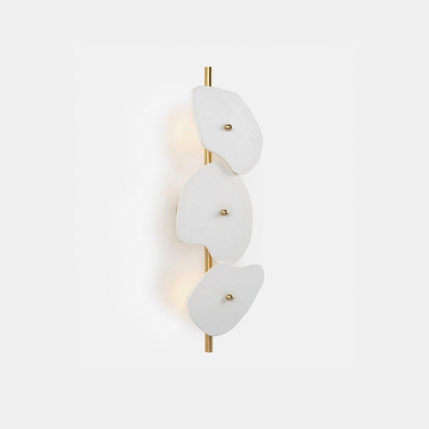 Organic wall lamp photographed on a clean white studio background featuring flowing sculptural forms.