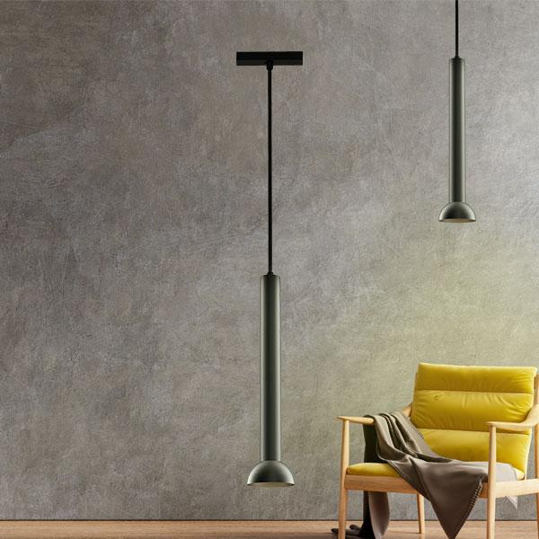 Magnetic pendant light family with finish and size variations.