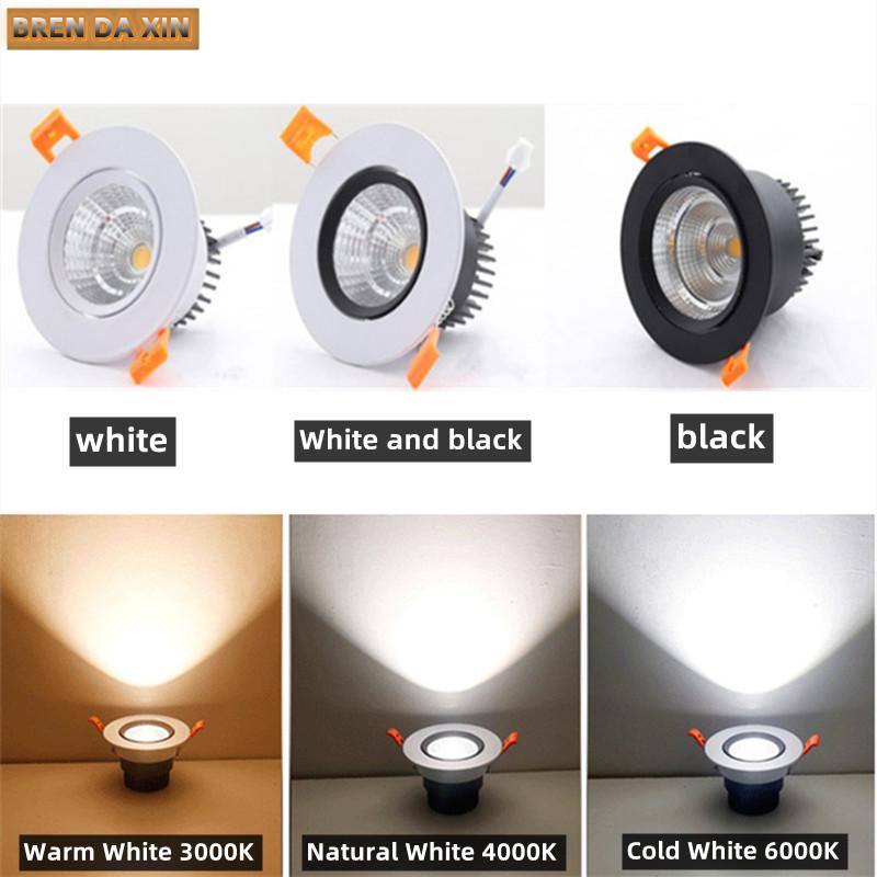 Tunable white downlight family with alternative finishes and size variations.