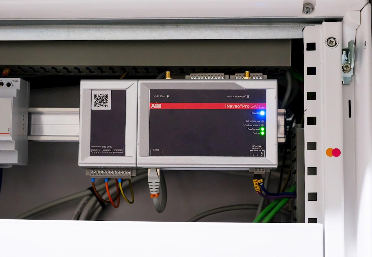 Smart lighting gateway integrated into a contemporary building automation system.