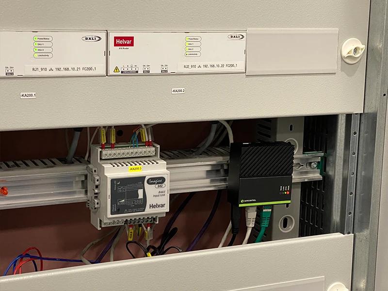 Smart lighting gateway integrated into a contemporary building automation system.