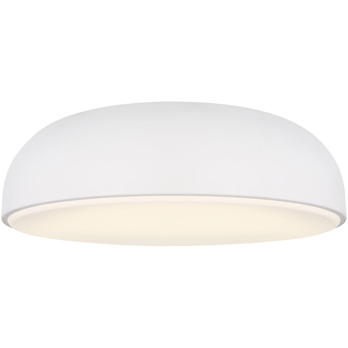 Minimal Scandinavian white dome ceiling light on a clean white background