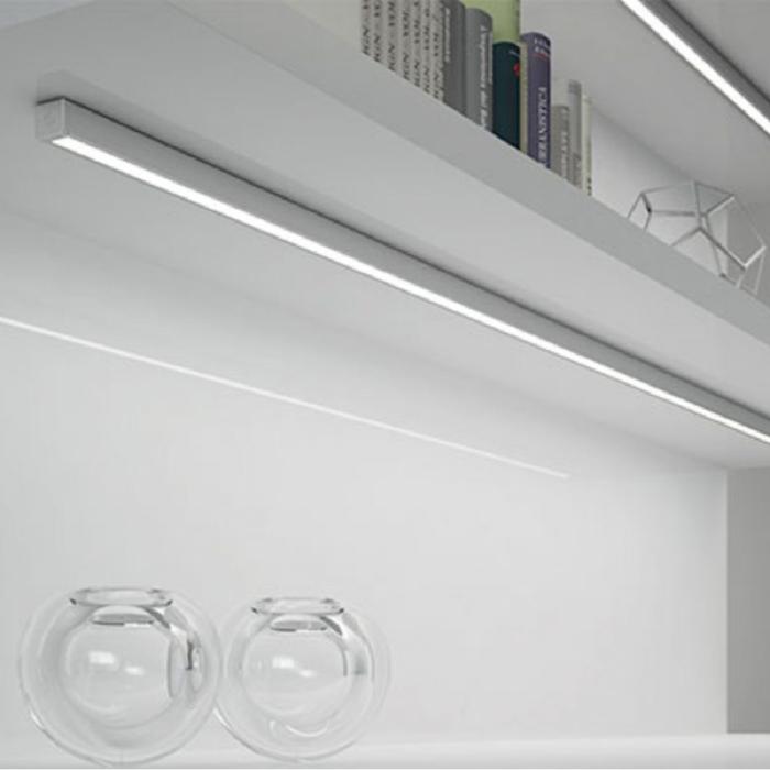 Front view of an indirect shelf lighting profile.