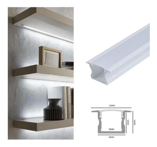 Front view of an indirect shelf lighting profile.