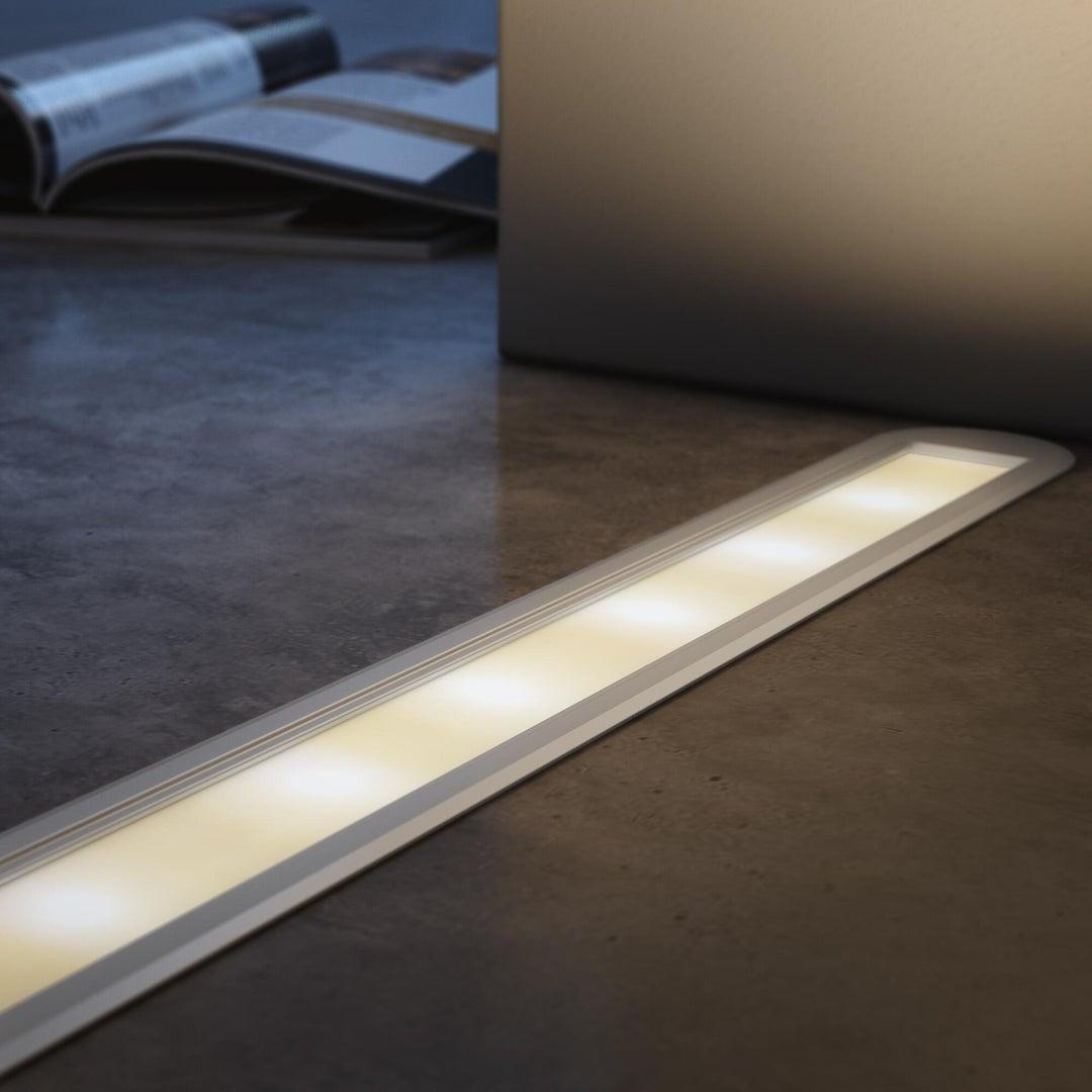 Front view of a floor LED profile.