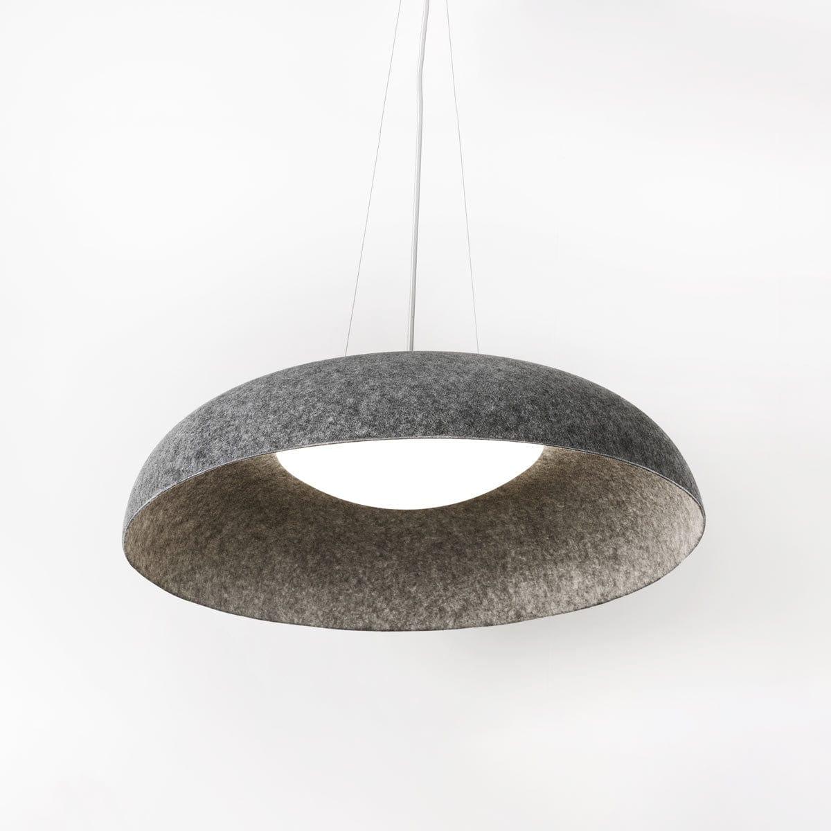 Suspended acoustic office lighting combining functional illumination with sound-absorbing elements for contemporary workplaces