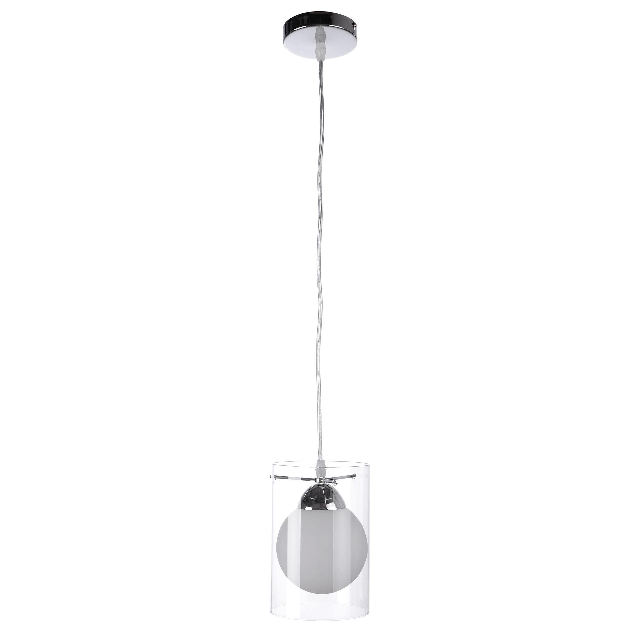 Glass pendant light photographed on a clean white studio background.