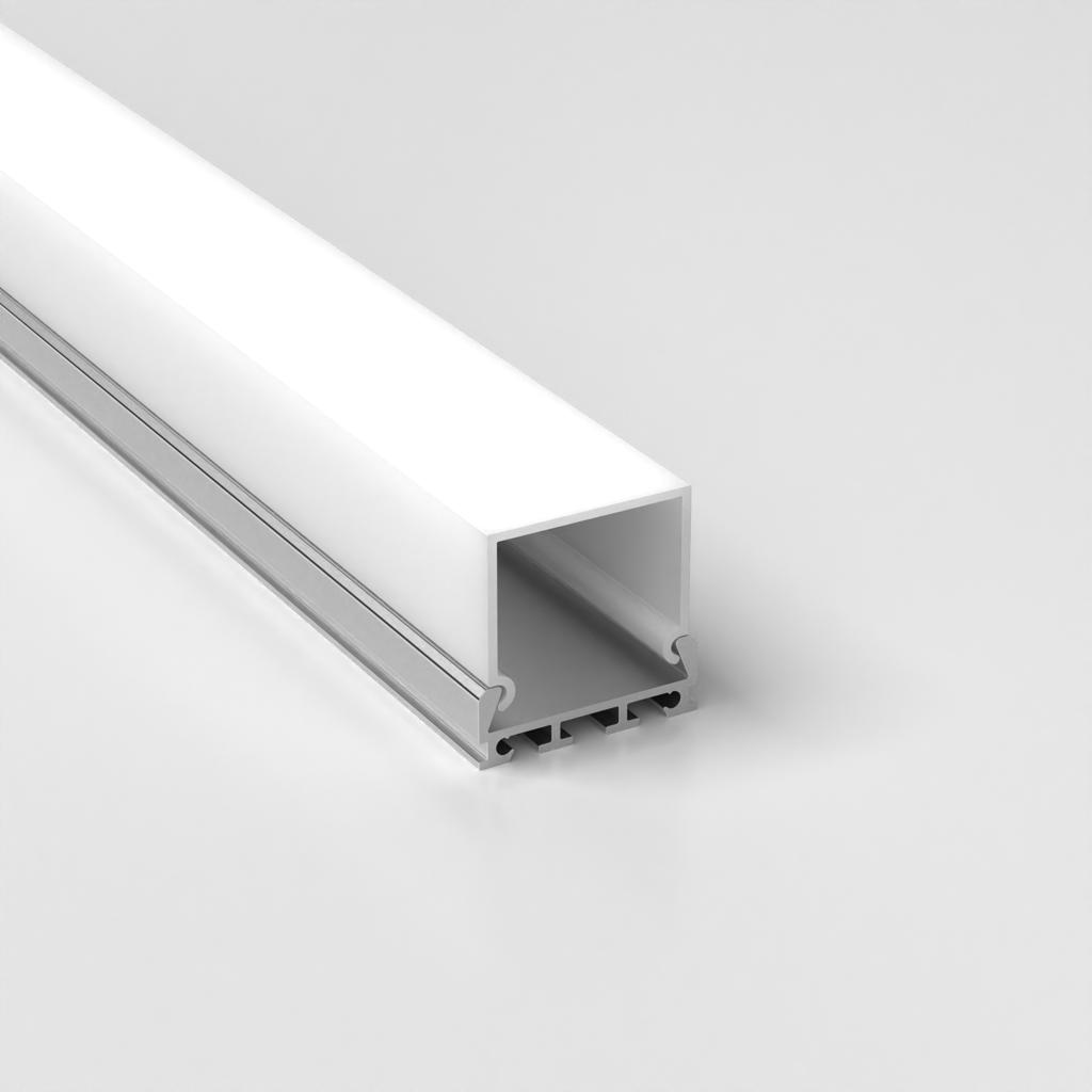Aluminium LED profile shown in a clean product perspective.