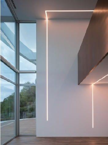 Aluminium LED profiles integrated into a contemporary architectural interior.