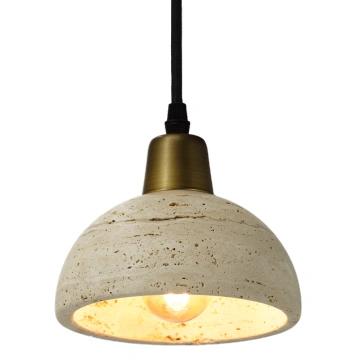 Stone pendant light photographed on a clean white studio background.