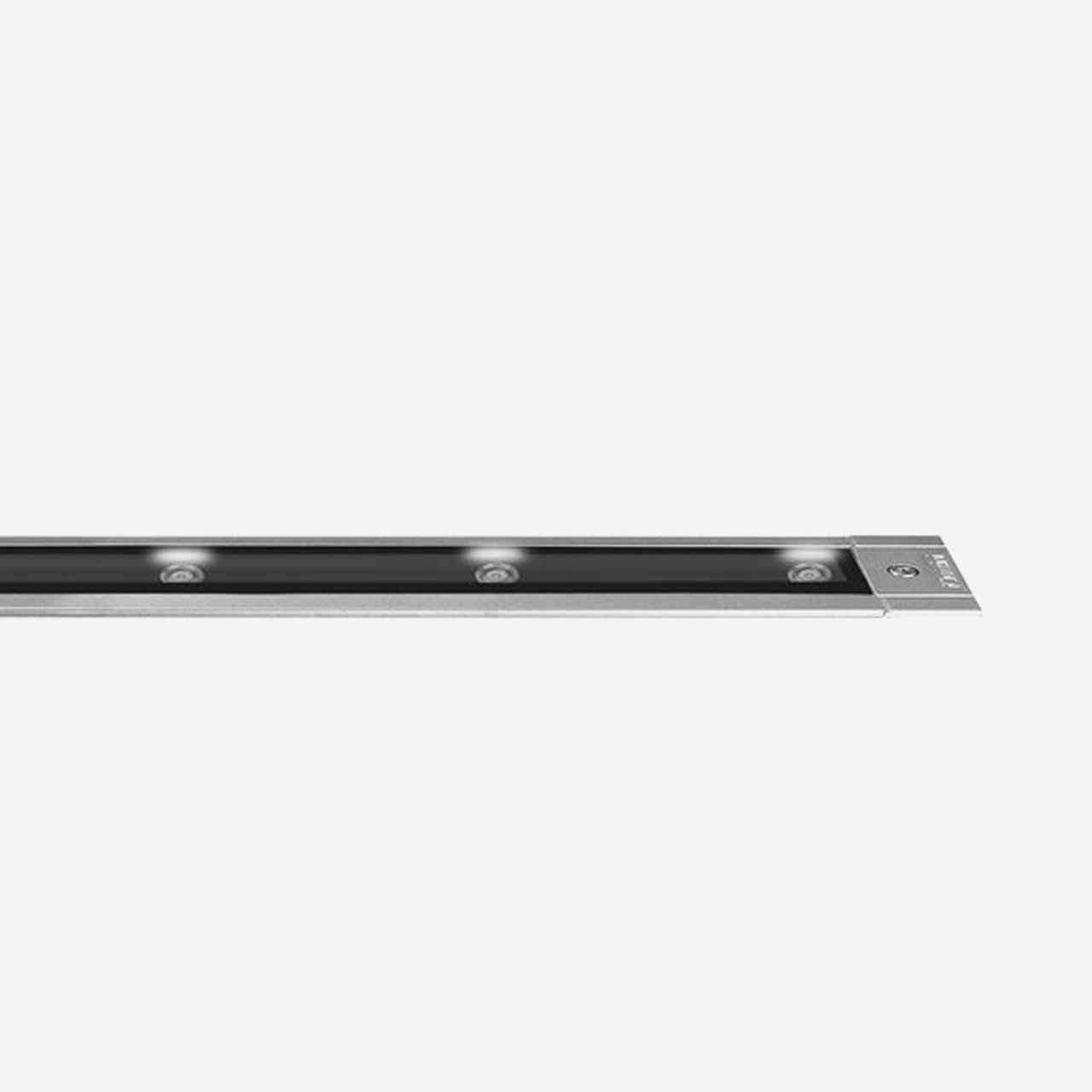 Front view of a micro recessed linear light.