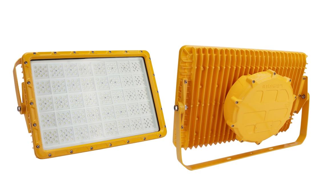 Explosion-proof floodlight family with size and power variations.