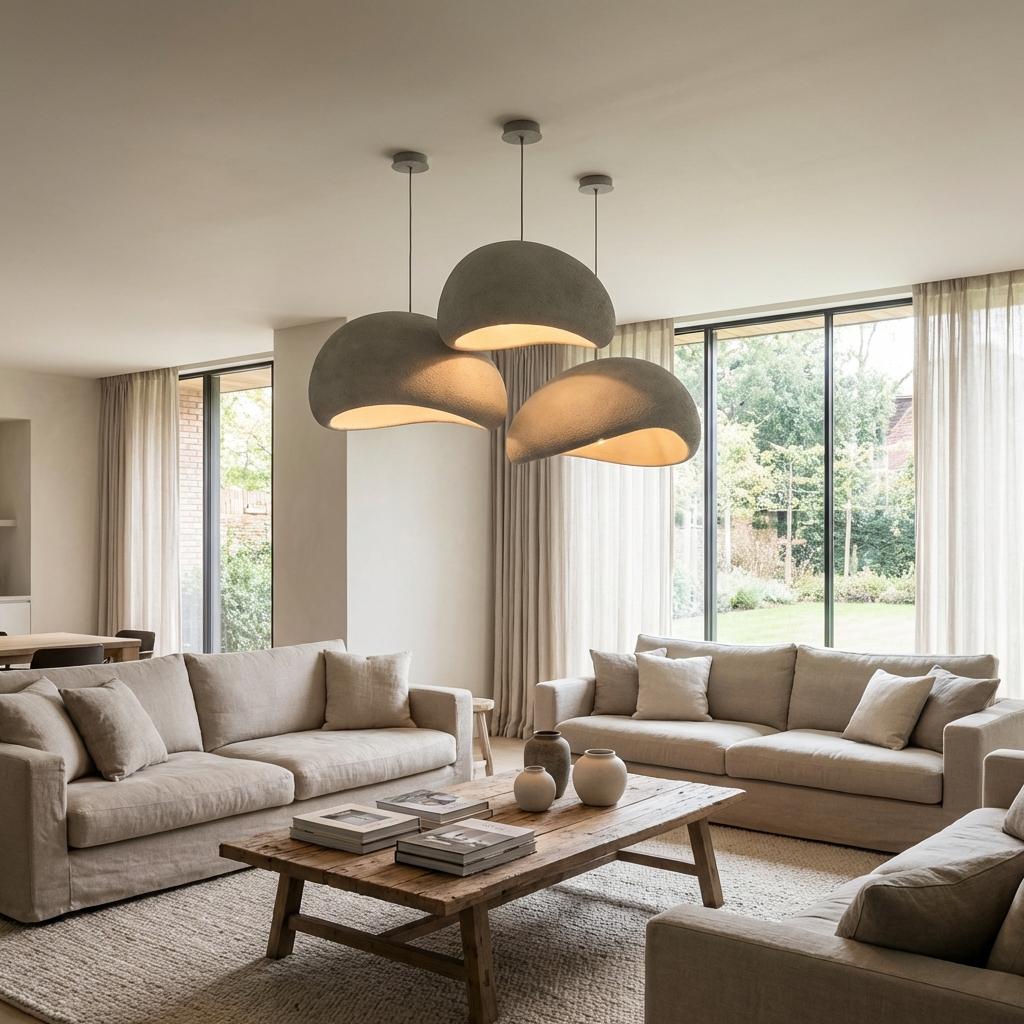 Organic pendant lighting installed in a premium hospitality interior.