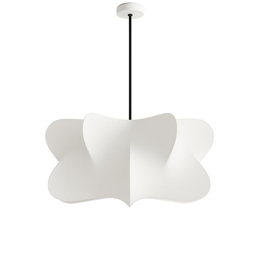 Front view of an organic pendant light for contemporary architectural interiors.