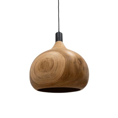 Front view of an organic pendant light for contemporary architectural interiors.