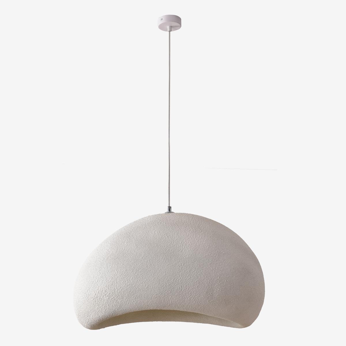 Front view of an organic pendant light for contemporary architectural interiors.