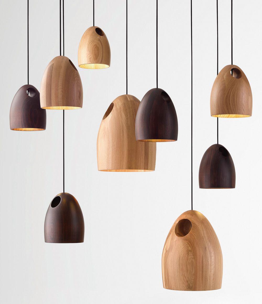 Organic pendant lighting family featuring multiple sizes and design variations.