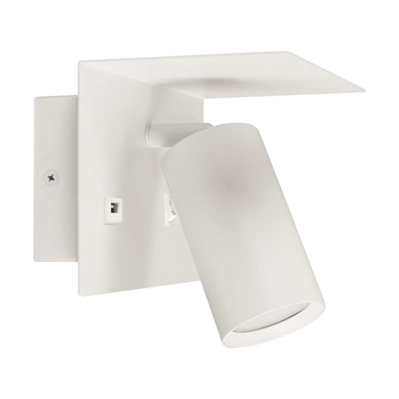 Reading wall lamp photographed on a clean white studio background featuring an adjustable architectural design.