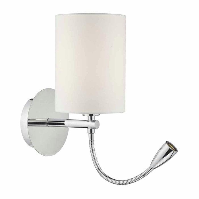 Reading wall lamp photographed on a clean white studio background featuring an adjustable architectural design.
