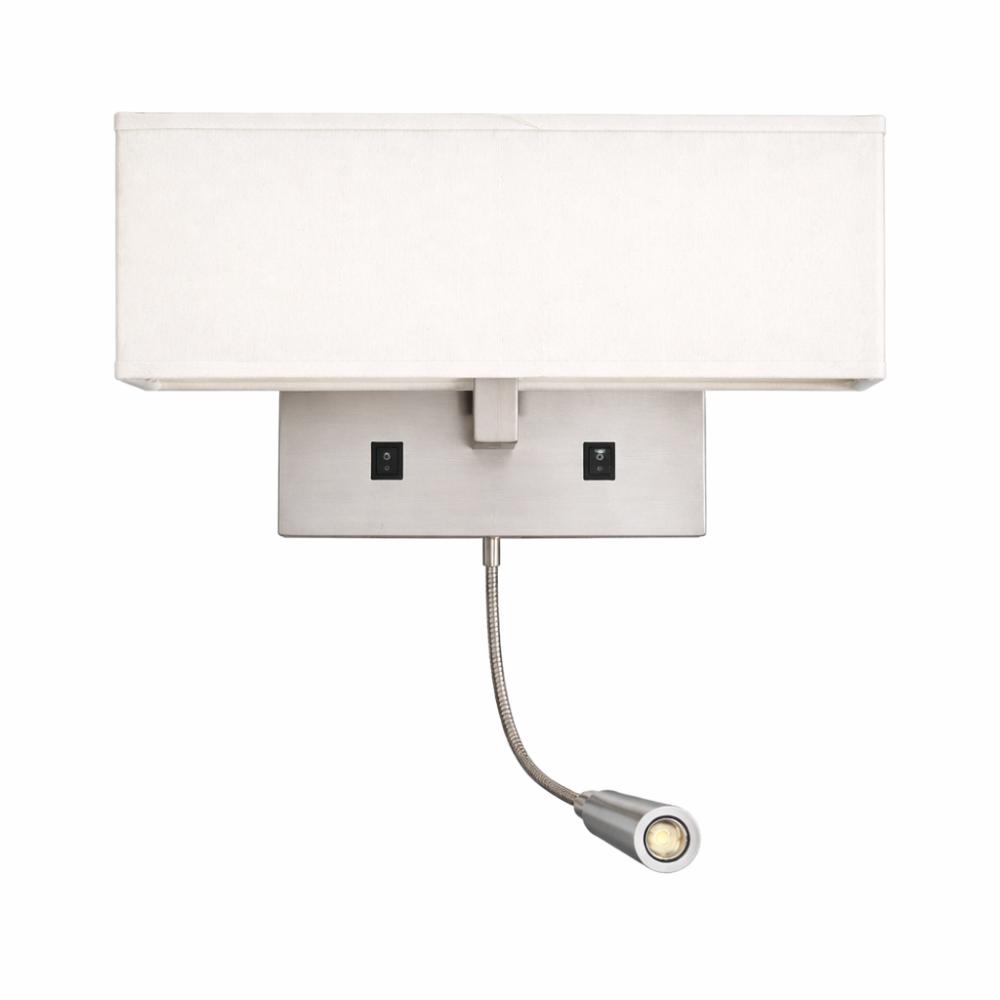 Reading wall lamp photographed on a clean white studio background featuring an adjustable architectural design.