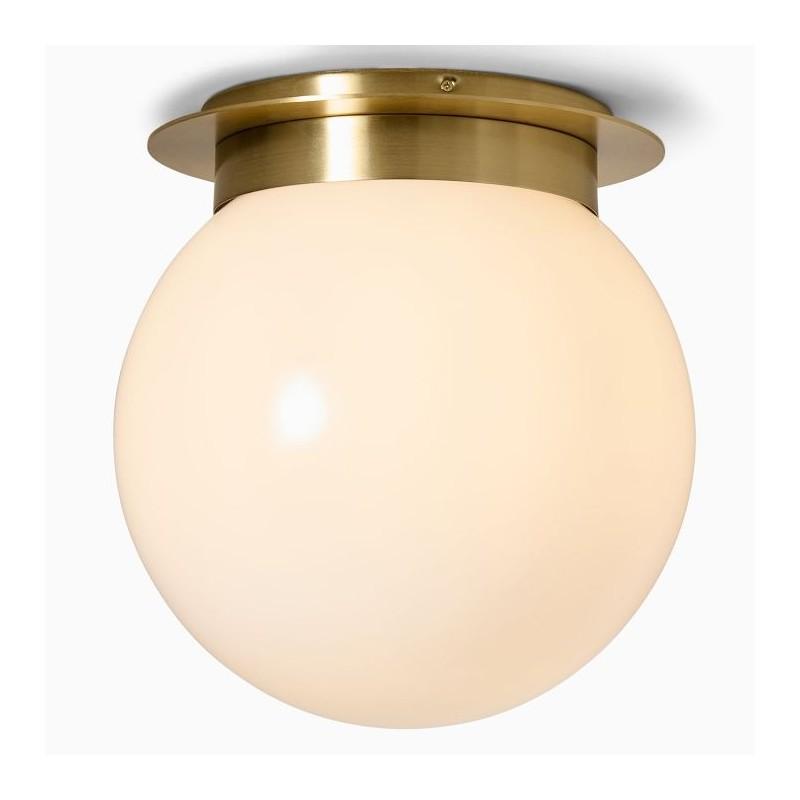 Opal glass globe ceiling light with a compact decorative ceiling mount