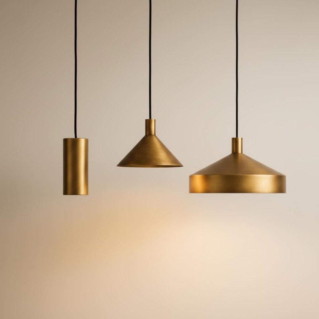 Minimal pendant light collection with different sizes, finishes and suspension options.