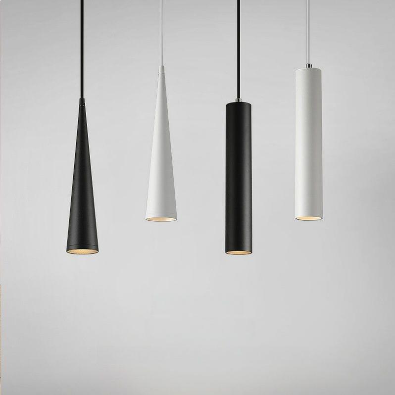 Minimal pendant light collection with different sizes, finishes and suspension options.