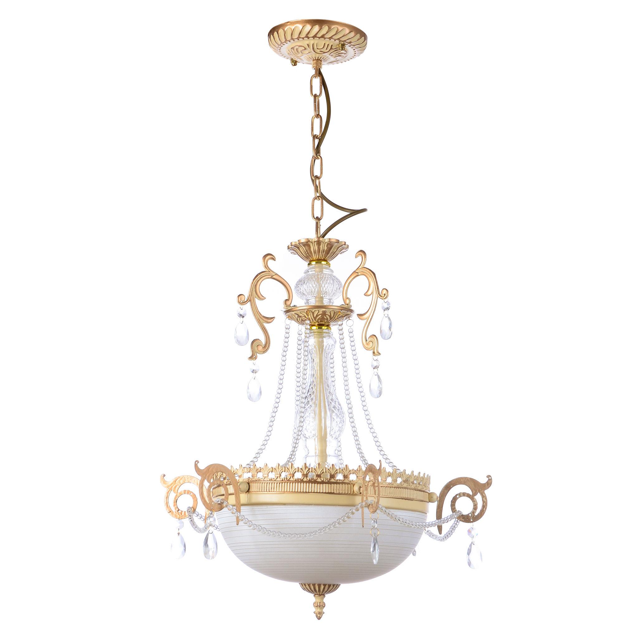 Front view of a traditional classic chandelier with elegant detailing.