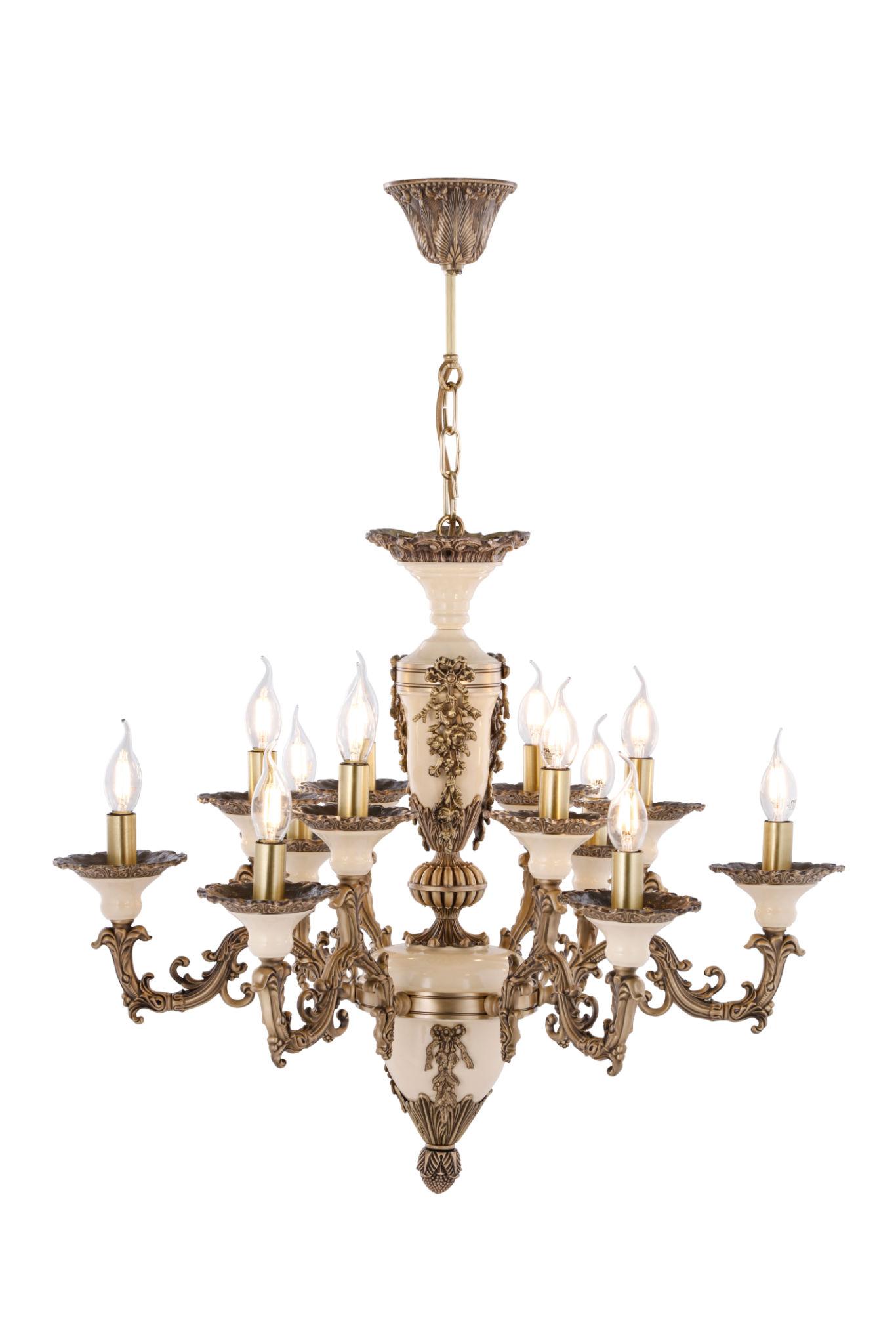 Classic chandelier photographed on a clean white studio background.