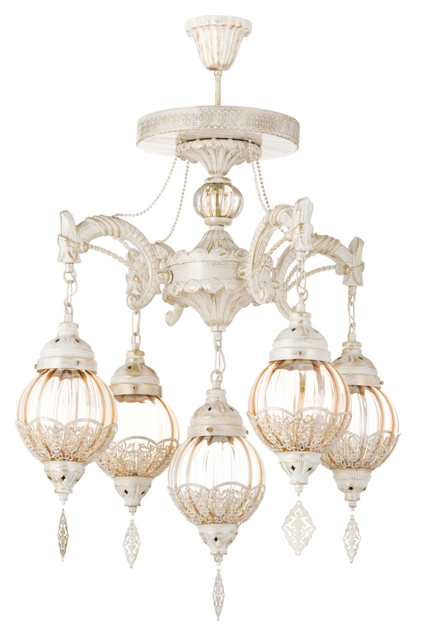 Front view of a traditional classic chandelier with elegant detailing.