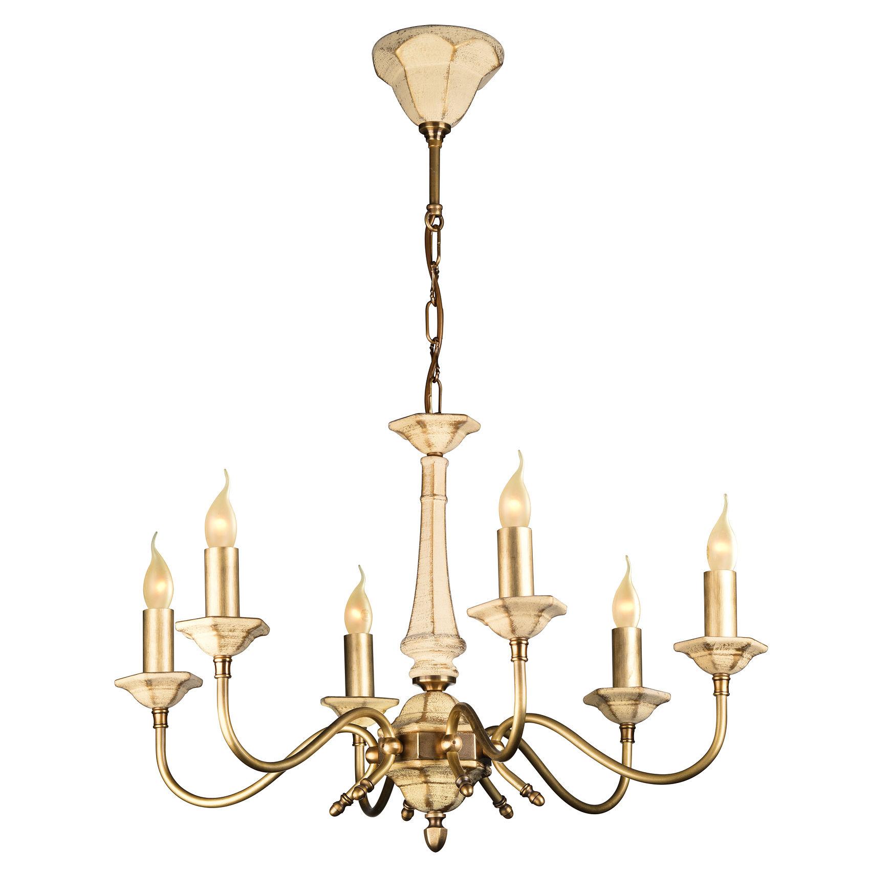 Front view of a traditional classic chandelier with elegant detailing.