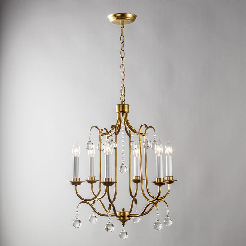 Front view of a traditional classic chandelier with elegant detailing.