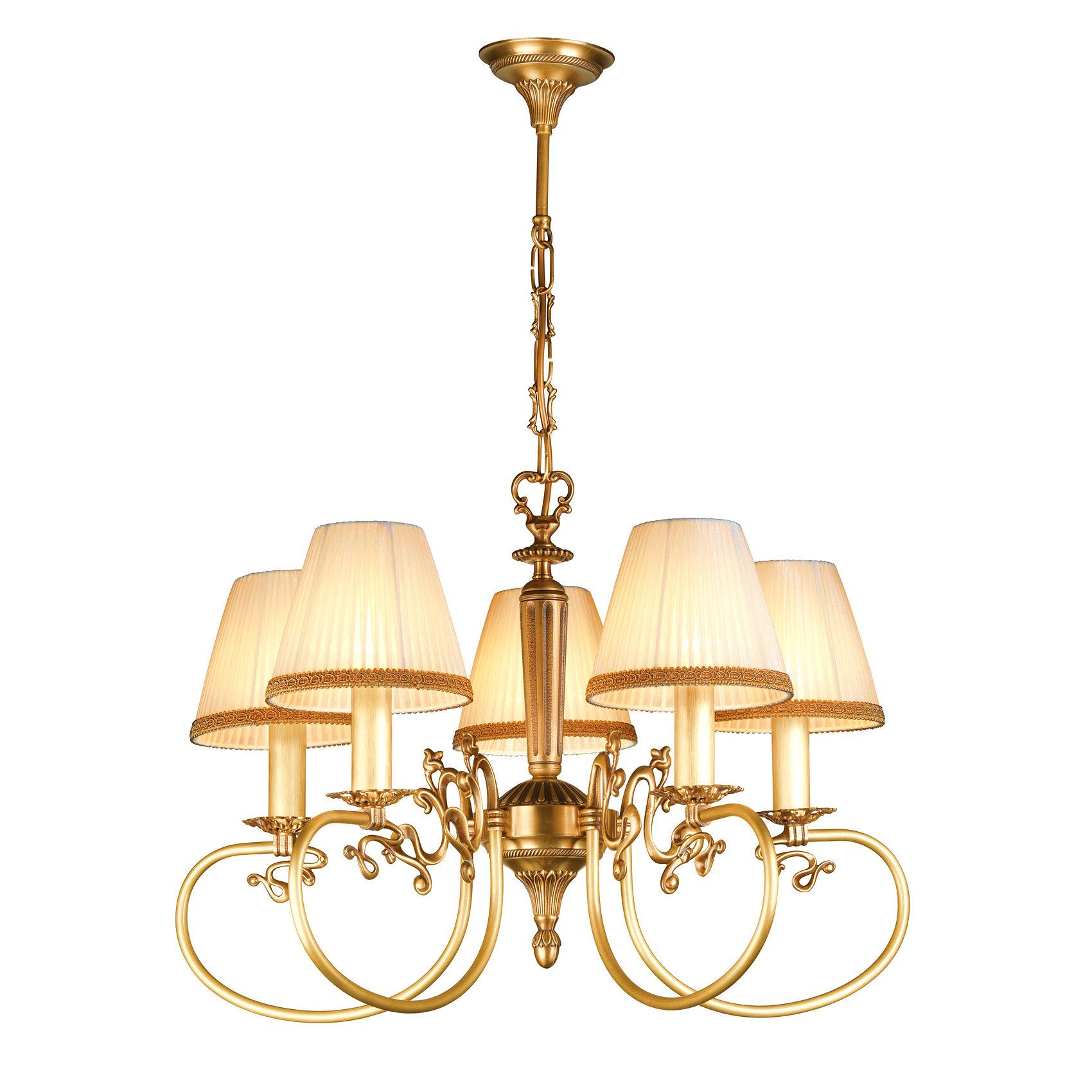 Front view of a traditional classic chandelier with elegant detailing.