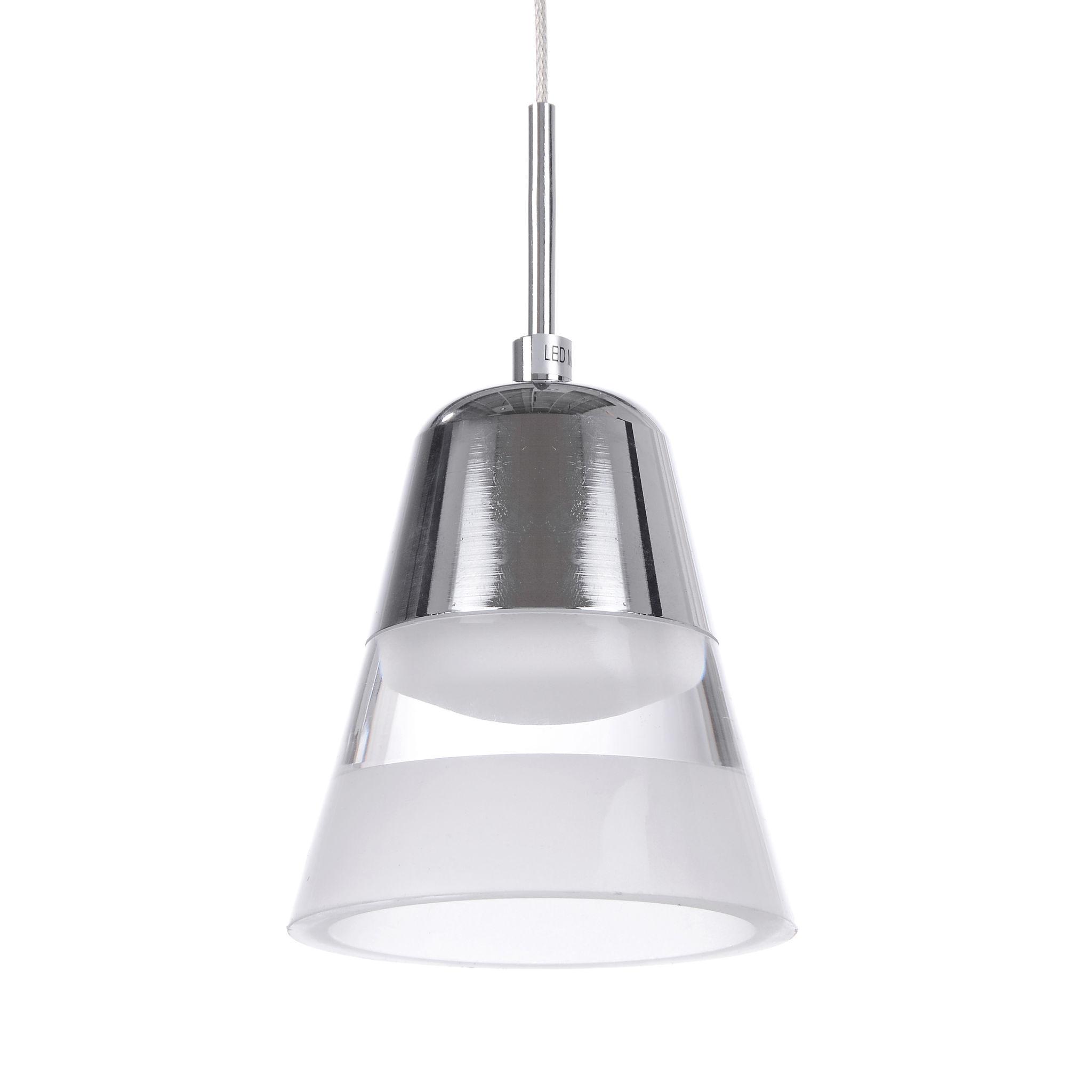 Front view of a contemporary pendant light.