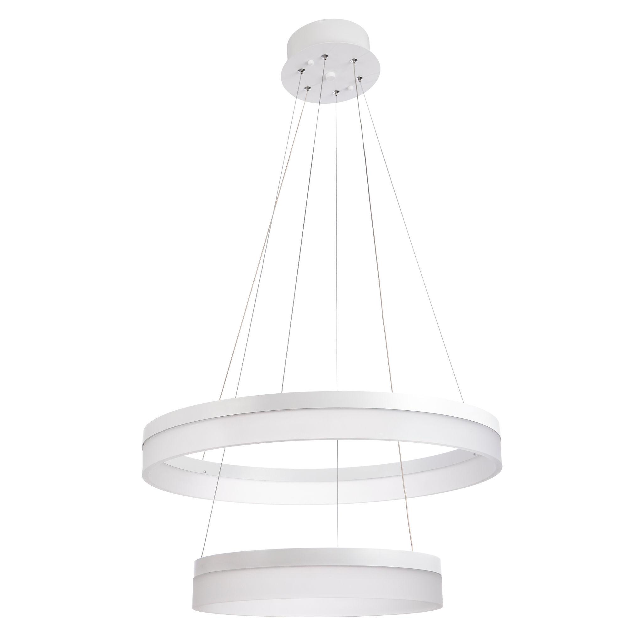 Minimal architectural chandelier photographed on a clean white studio background.