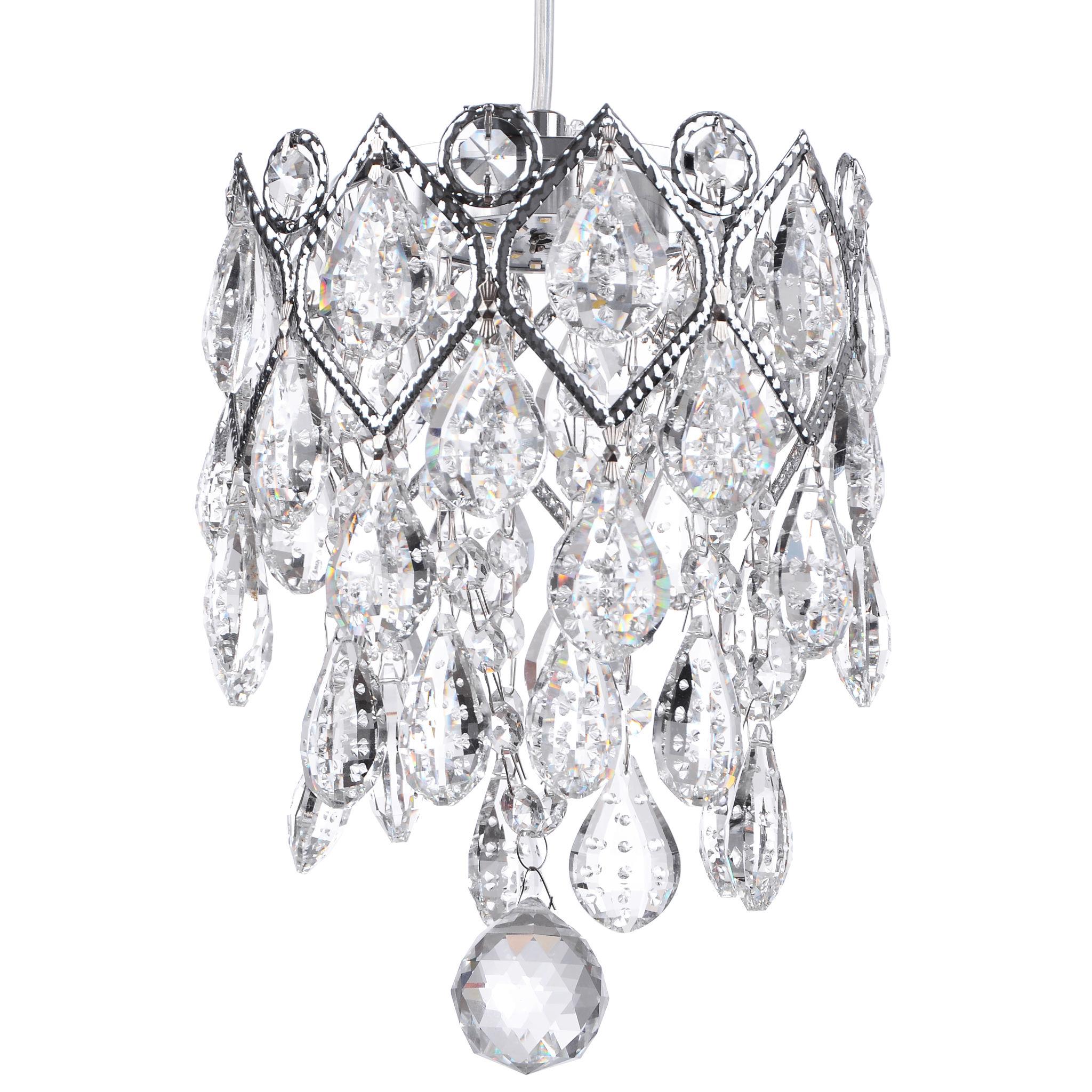Front view of an elegant crystal chandelier for architectural interiors.