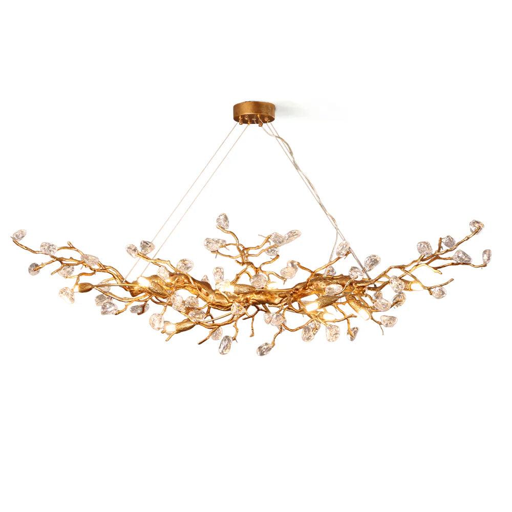 Organic chandelier photographed on a clean white studio background.
