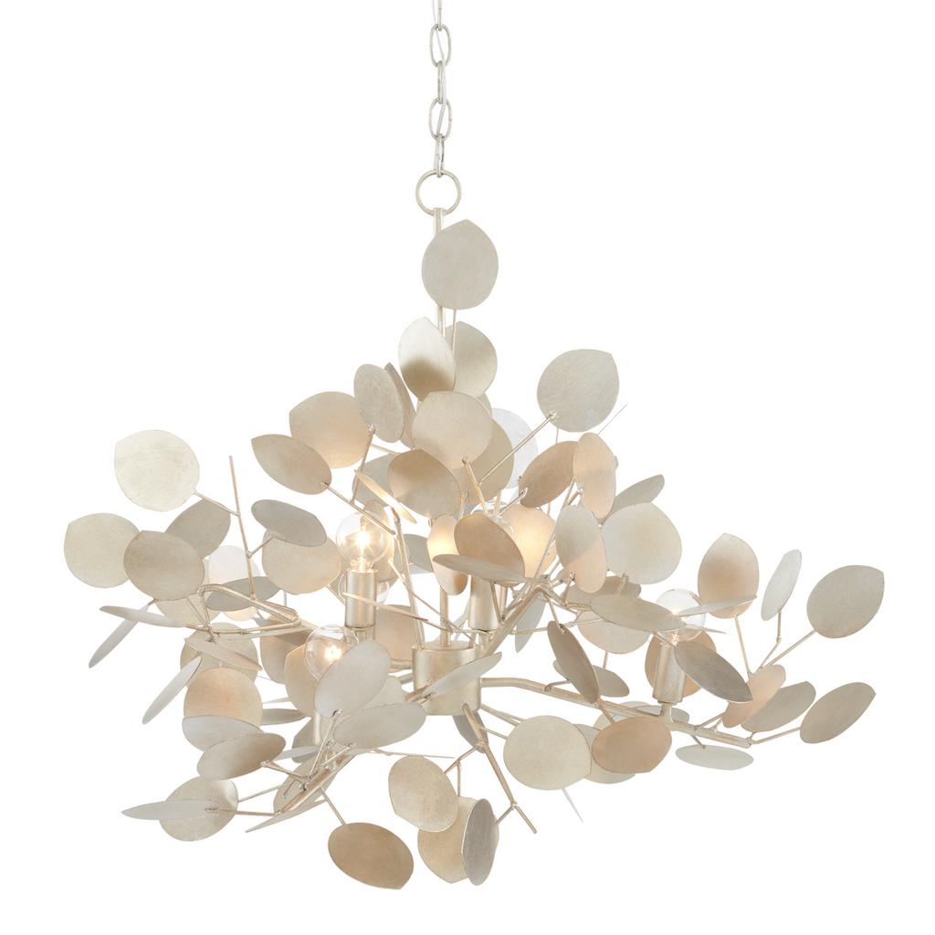 Organic chandelier photographed on a clean white studio background.