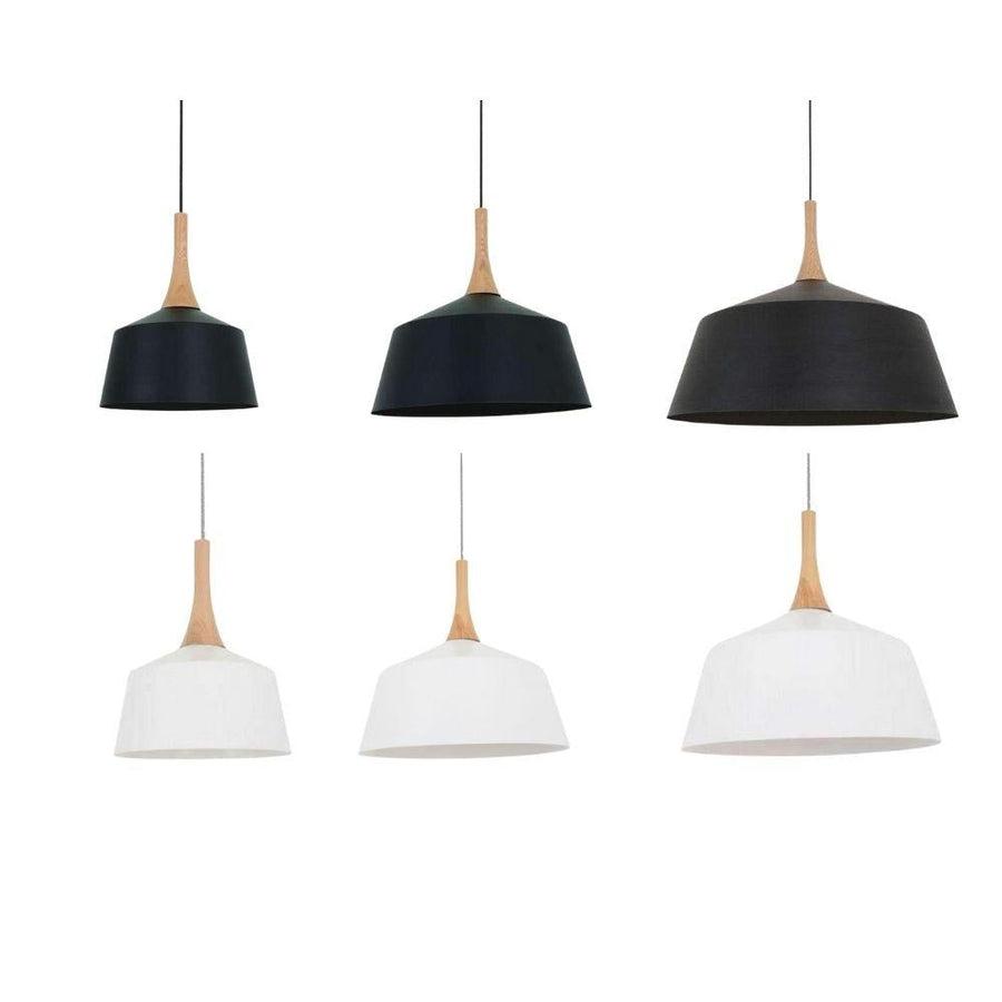Scandinavian pendant light collection with different sizes, finishes and suspension options.